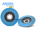 4.5"China Ceramic Abrasive Cloth Factory Directly Sale Blue Color Stainless Steel Polishing Flap Disc